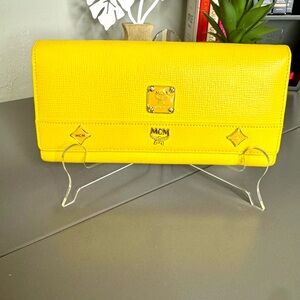 MCM Vibrant Yellow Trifold Wallet # 376